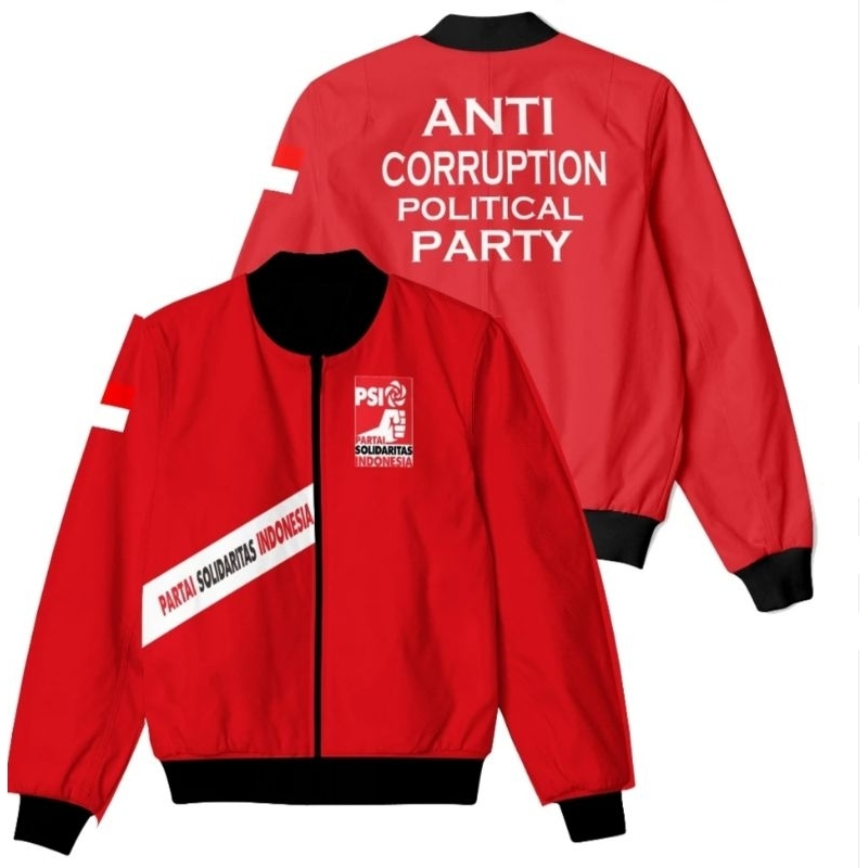 JAKET BOMBER PREMIUM PSI KAESANG ANTI CORRUPTION POLITICAL PARTY - JAKET PSI PARTAI SOLIDARITAS INDO