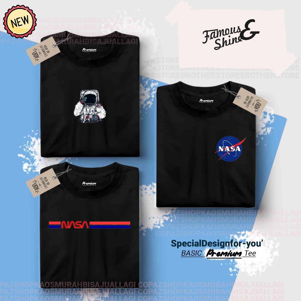 Famous & Shine / kaos distro pria wanita motif OUTER SPACE premium