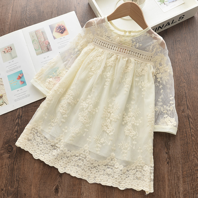Dress Putih Anak/ Dress Tile Brokat Anak Perempuan/ Gaun Renda Anak Dress9 Lyme