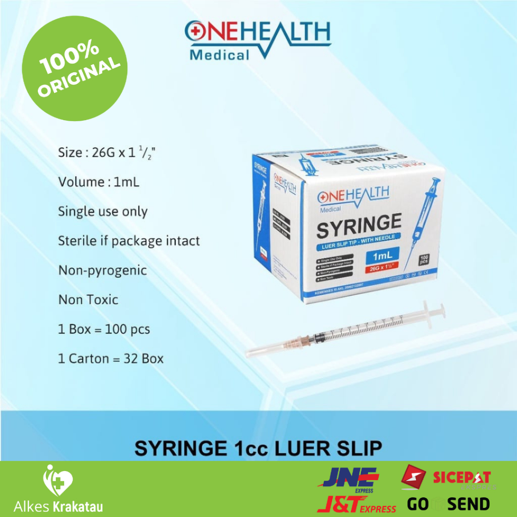 Syringe 1cc OneHealth / Jarum Suntik 1ml Luer Slip