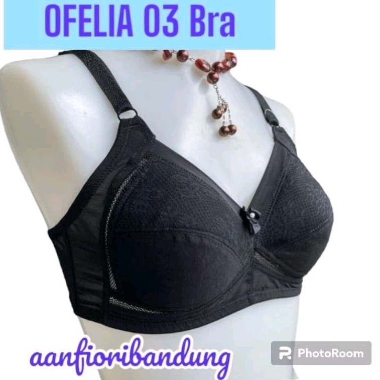 FIORI Bra OFELIA Ver 03 BLACK | Bra Tanpa Kawat Tanpa Busa Kait 2 | Payudara Kecil Sedang