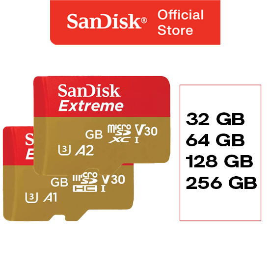 Sandisk Extreme Micro SDHC/SDXC UHS-I U3 Class 10 32GB/64GB/128GB/256GB