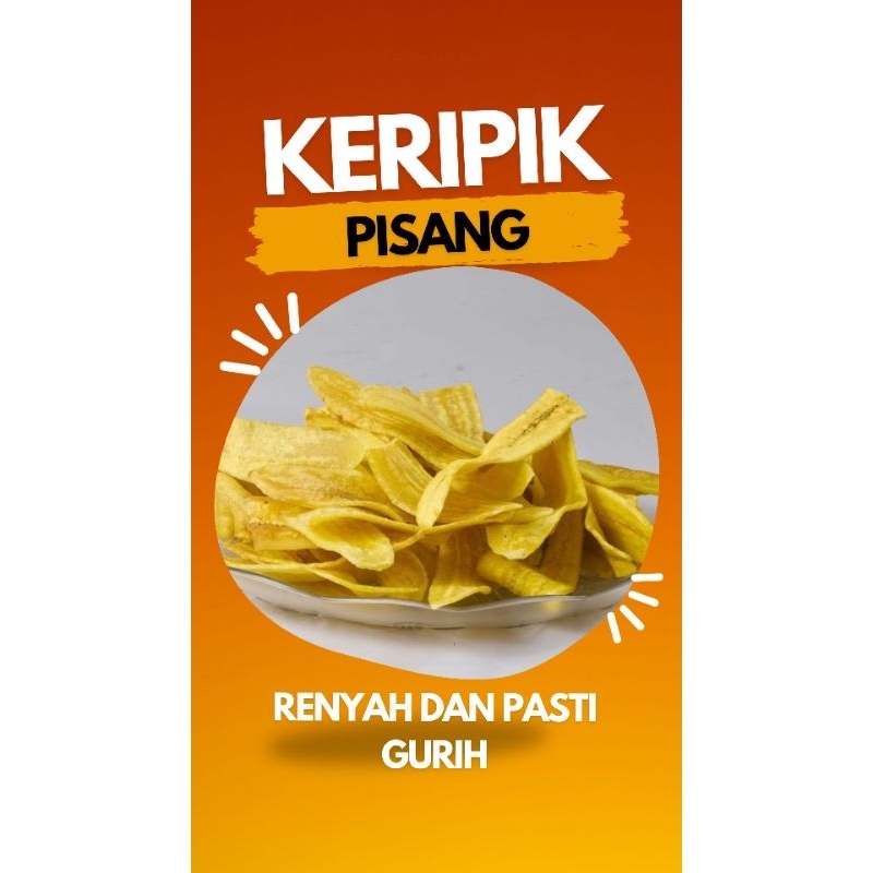 

keripik pisang kapok renyah gurih dan crispy kemasan 100gram-1kg