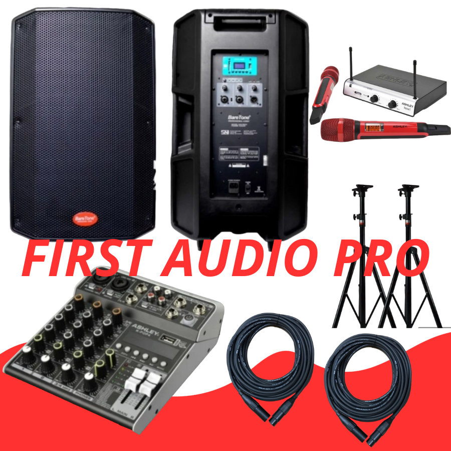 Paket speaker aktif baretone max 15dx + Mixer ashley kpop4
