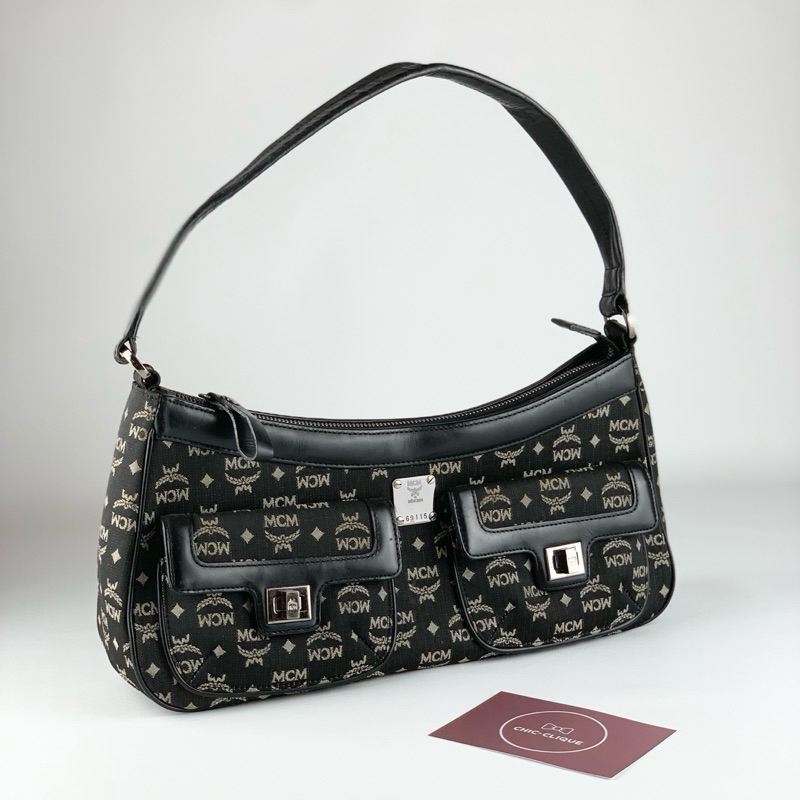 PRELOVED-AUTHENTIC MCM-VINTAGE MONOGRAM CANVAS SHOULDER BAG