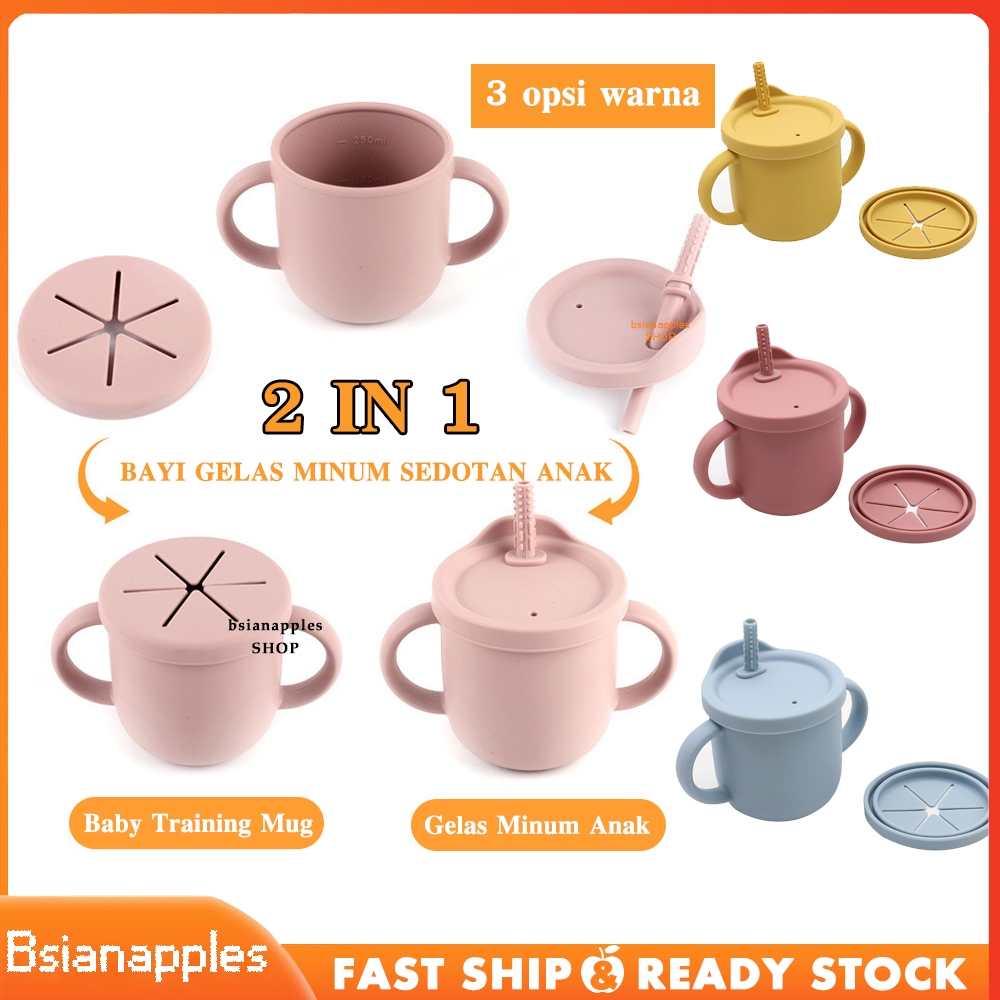 Gelas Minum Anak Gelas Silicon Bayi Bayi Belajar Minum Baby Training Mug Training Cup Bayi Anti Tump