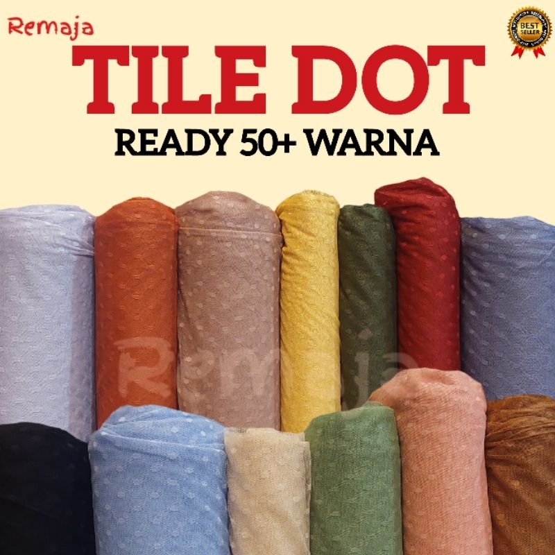 Kain tile dot / KAIN TILE dotty / Tile dot halus Premium Quality lebar 150cm