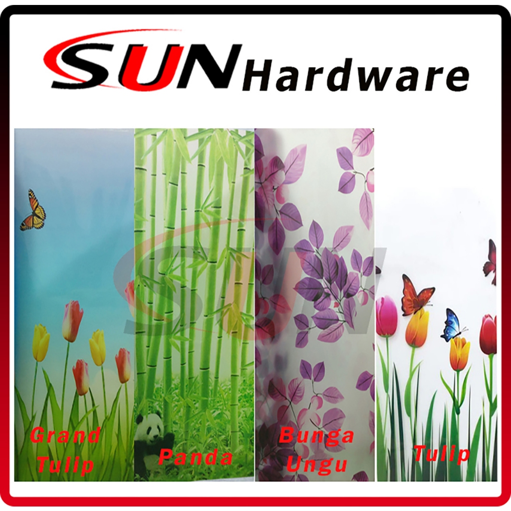 Fiber Pagar Plastik Penutup Pagar Motif Bunga Daun Ungu Per Meter