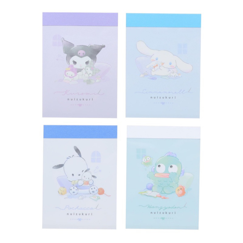 

Mini Memo Pad Sanrio Stuffed Dolls Kuromi Cinnamoroll Pochacco Hangyodon Nuizukuri Note Kecil Notepad Limited Edition