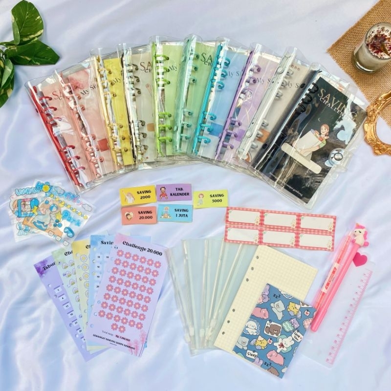 

( 5 ziplock ) Paket Nabung Hemat Binder Ring Warna A6