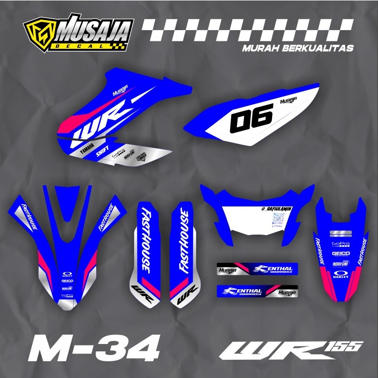 Decal Wr 155 Full body biru putih - dekal wr155 fullbody