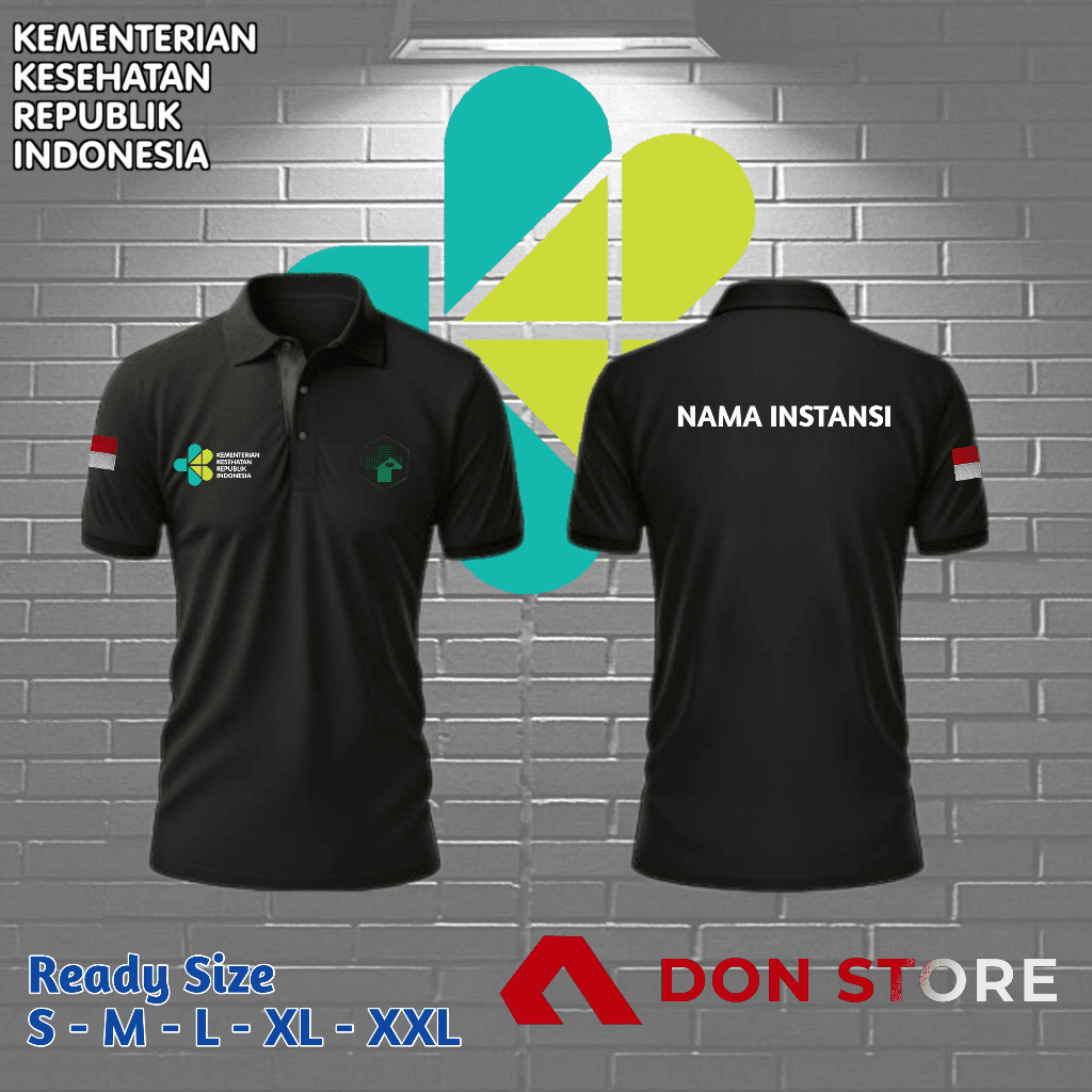 KAOS KERAH-POLO SHIRT KEMENKES BISA REQUEST NAMA INSTANSI/KAOS POLO KEMENKES PRIA WANITA