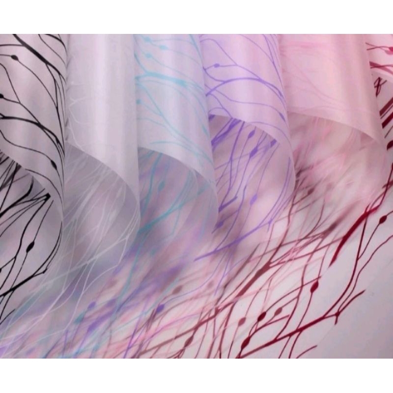 1 Lembar Kertas Buket Neuron - Kertas Buket Motif Bunga Tulip