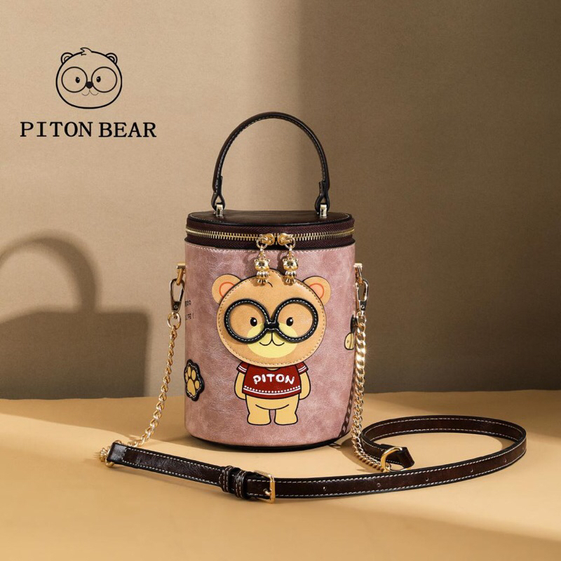 Tas Tabung Piton Bear Premium | Tas Selempang wanita Beauty Fashion | Tas Jinjing Tabung  Original B