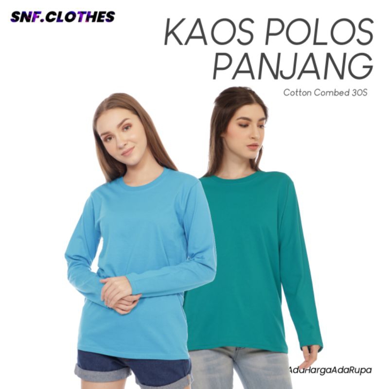 KAOS POLOS PANJANG WANITA COTTON COMBED 30S | KAOS HIJAU | KAOS HIJAU ARMY | KAOS TOSCA | KAOS BIRU 