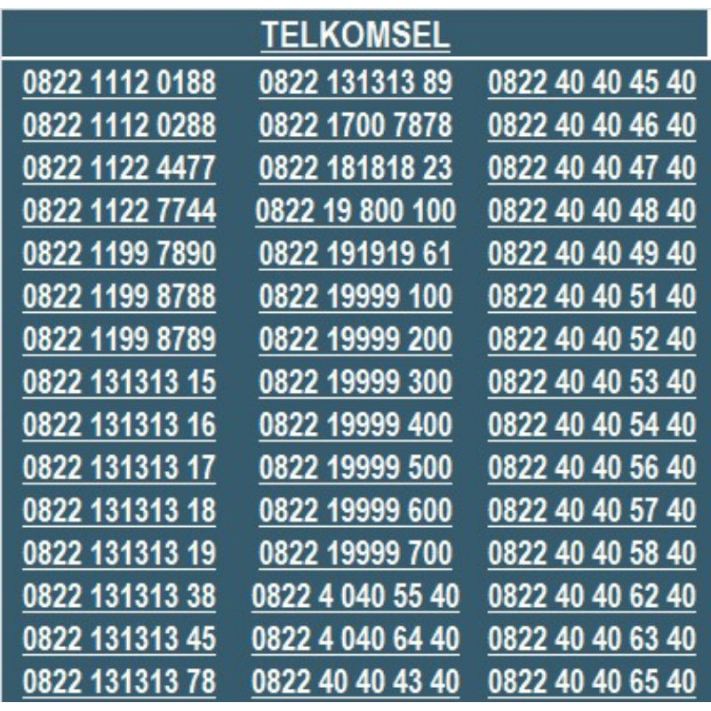 Nomor Cantik Telkomsel simpati 4g 5g 1112 131313 4040 re24