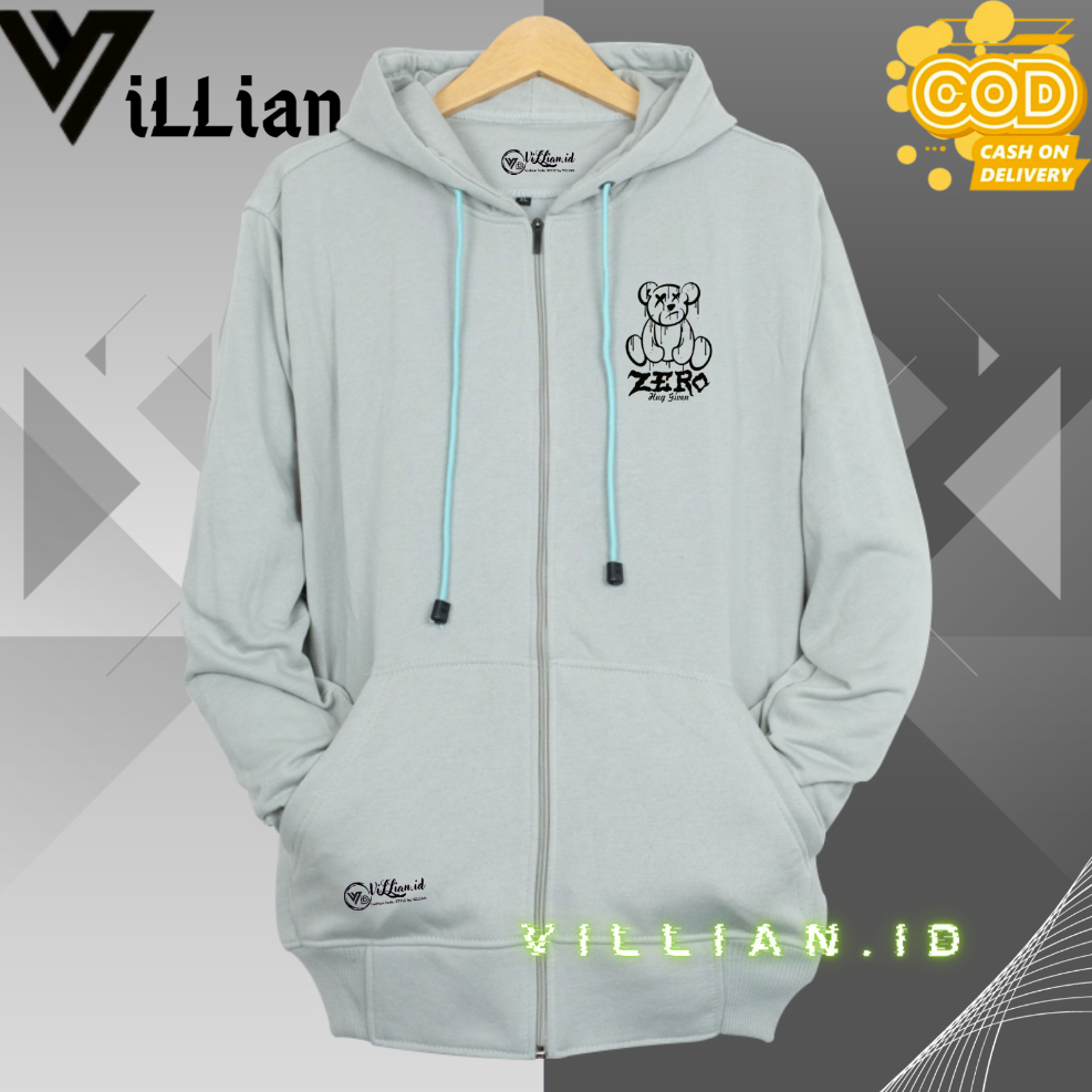 Jaket hoodie cowok bahan tebal Hoodie pria distro aesthetic warna cream Sweater hodie distro aesthet