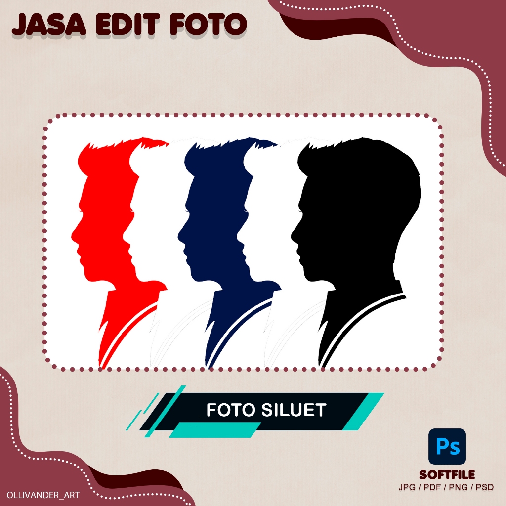 Jasa edit foto siluet ilustrasi wajah hadiah kado ulang tahun wisuda anniversary