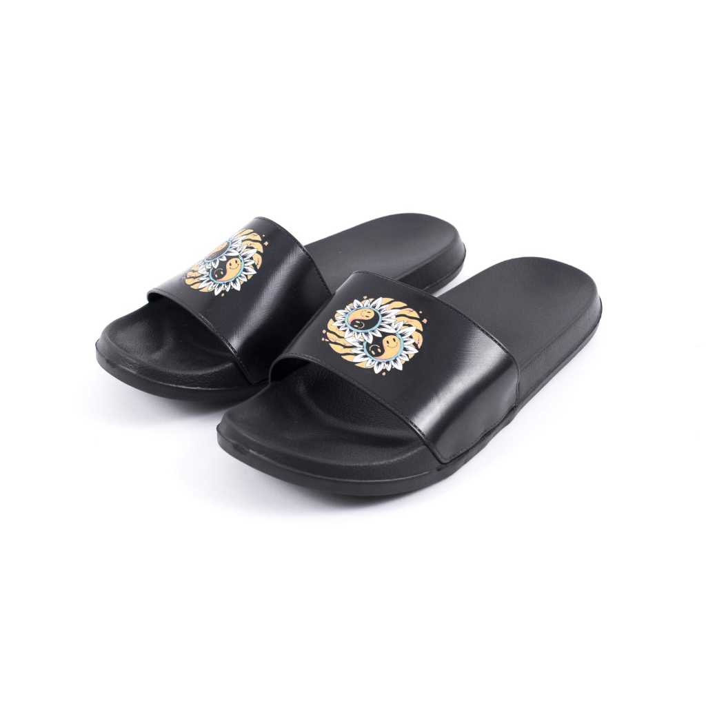 Sandal Pria Slop Sendal Selop YIN YANG Vintage Wanita Premium EVA Model Slide Slip On Unisex Uniseks