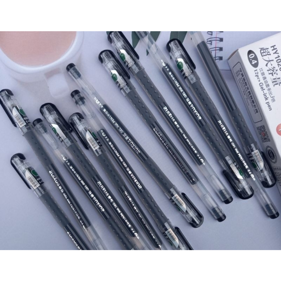 

BOLPOIN GEL WARNA HITAM / PULPEN GEL ZUIXUA / PEN GEL / PULPEN TINTA GEL / BULPEN INK (12 pcs)