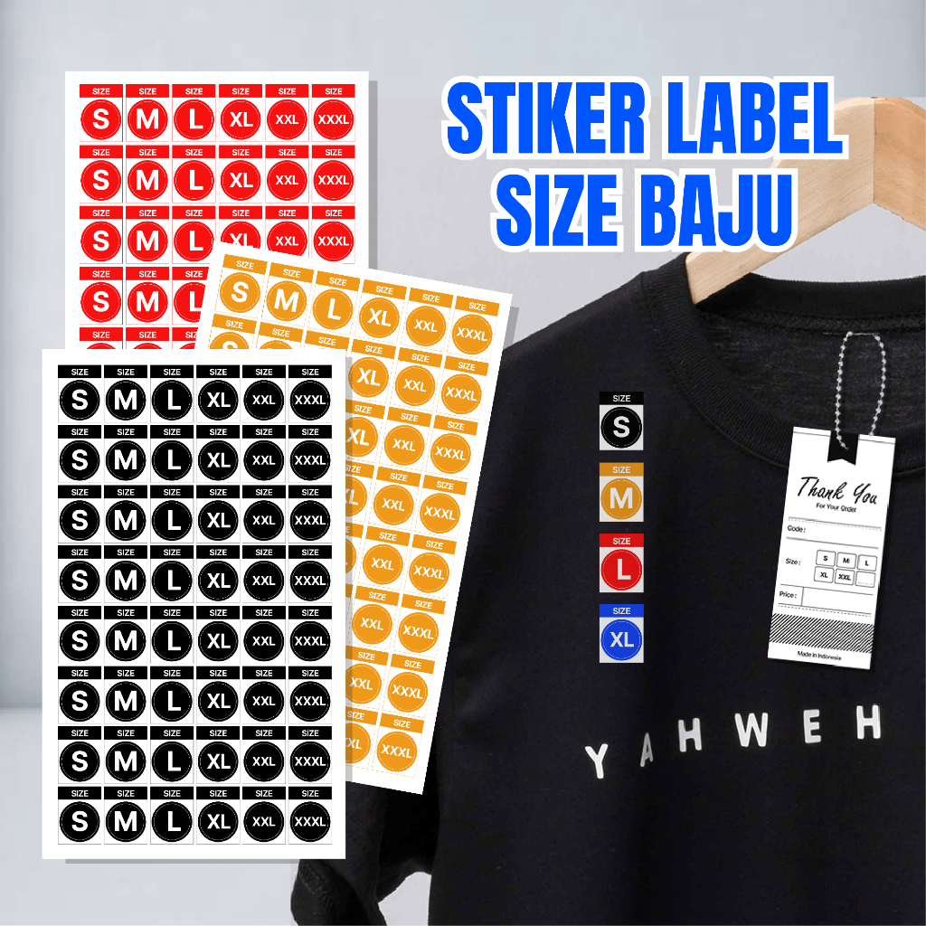 

Stiker Ukuran Baju | Stiker Size | Label Size | -+460pcs Terlengkap - Murah