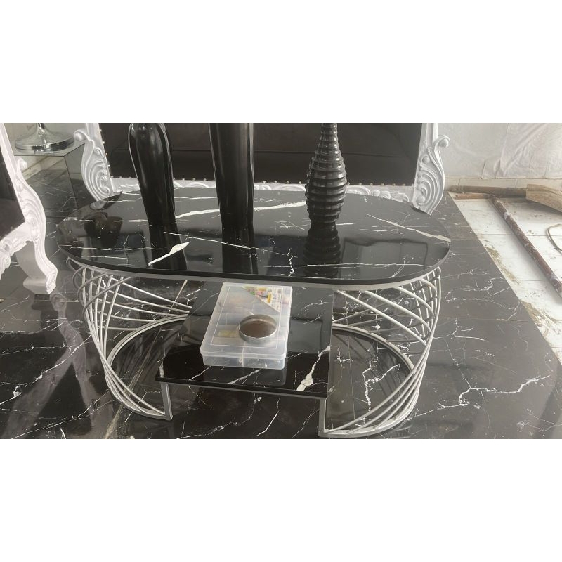 MEJA TAMU MINIMALIS SISILIA / MEJA OVAL PANJANG / MEJA RUANG TAMU / DEKORASI RUANG TAMU / MEJA KOPI