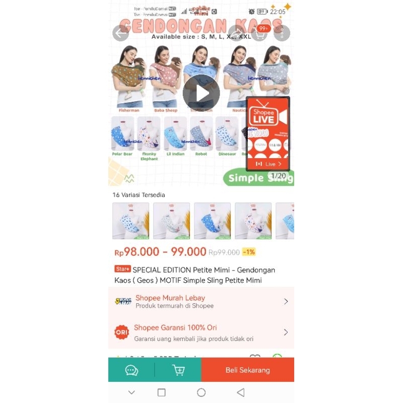 gendongan PETITE mimi