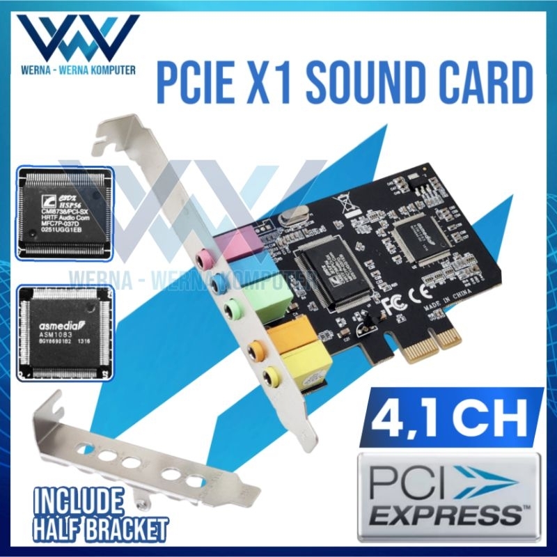 PCIE X1 SOUND CARD 4.1 CH CMI 8738 SOUNDCARD PC PCI E EXPRESS