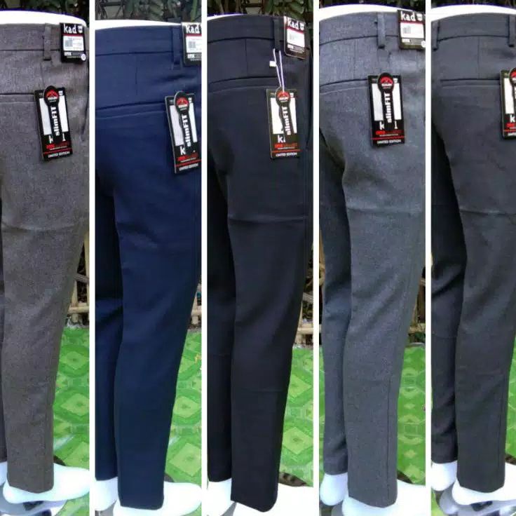 Promo codeB6n1M CELANA KANTOR FORMAL PRIA SLIMFIT BAHAN DASAR KAIN WOLL HITAM NAVY ABU PANJANG