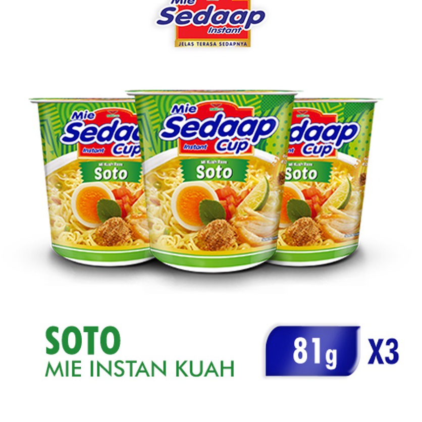 

QGPC4613 XC26619 Sedaap Mie Instan Cup Soto 81 gr x3