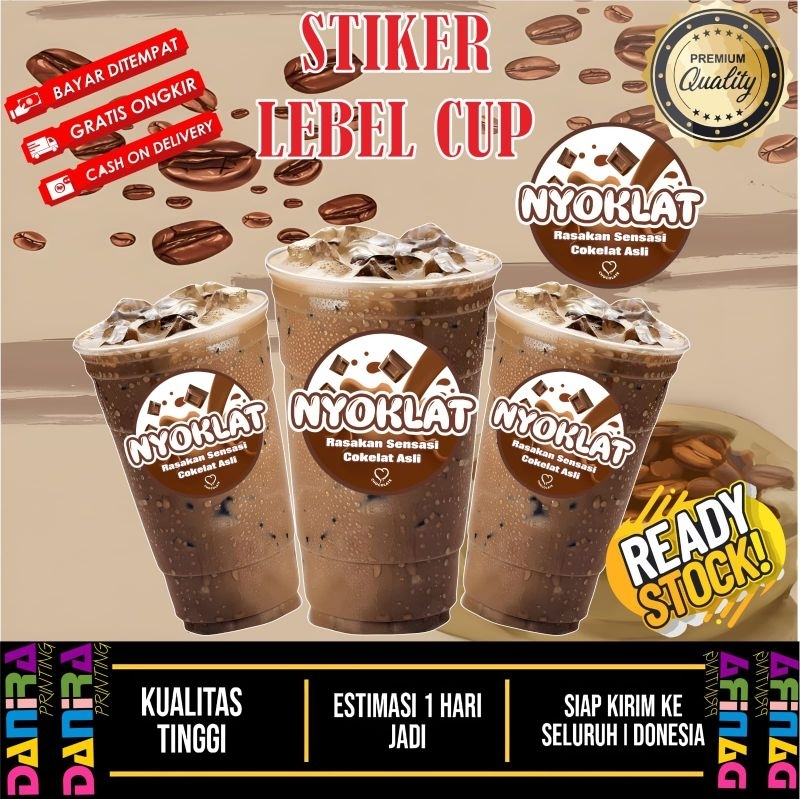 

Stiker Lebel Cup es nyoklat sudah di potong tinggal tempel di cup
