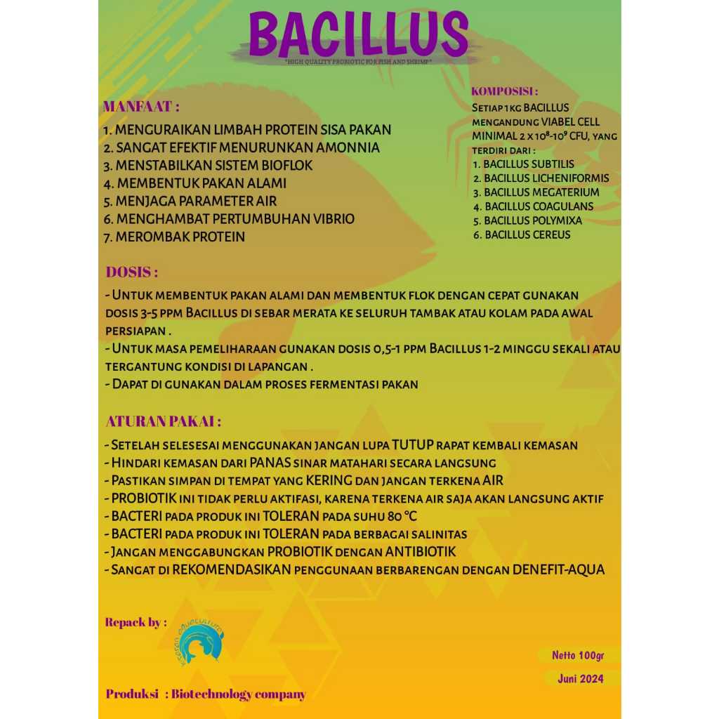 BACILLUS "PROBIOTIK IKAN DAN UDANG"