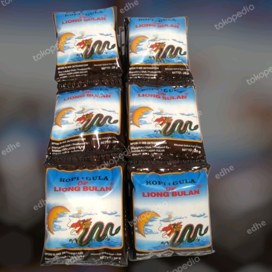 

kopi liong bulan plus gula saset 1pak isi 20 pcs
