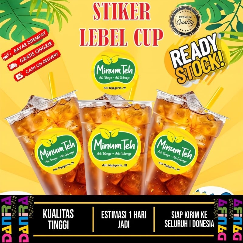 

Stiker Lebel Cup minuman es teh sudah di potong tinggal tempel di cup