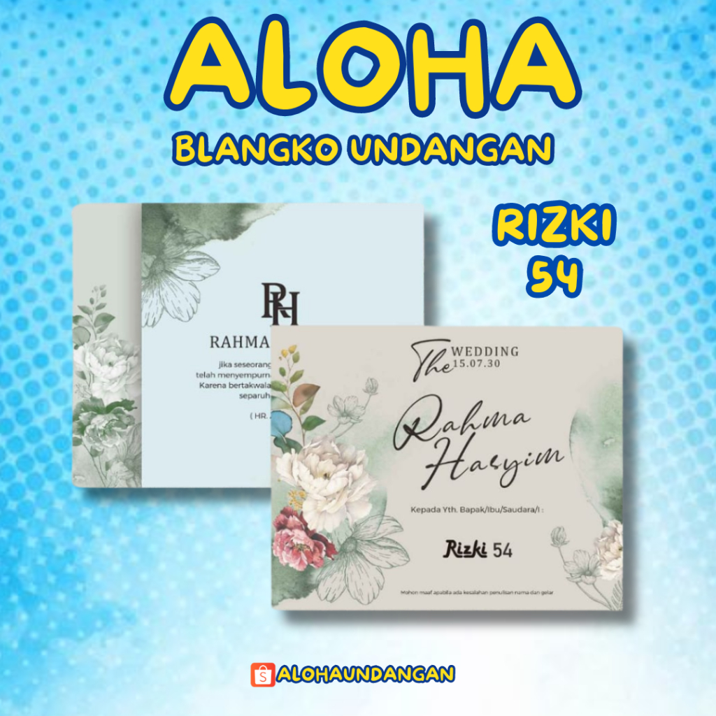 KERTAS UNDANGAN PERNIKAHAN KOSONG RIZKI 54 | KERTAS UNDANGAN NIKAH MURAH | KERTAS UNDANGAN KHITAN MU