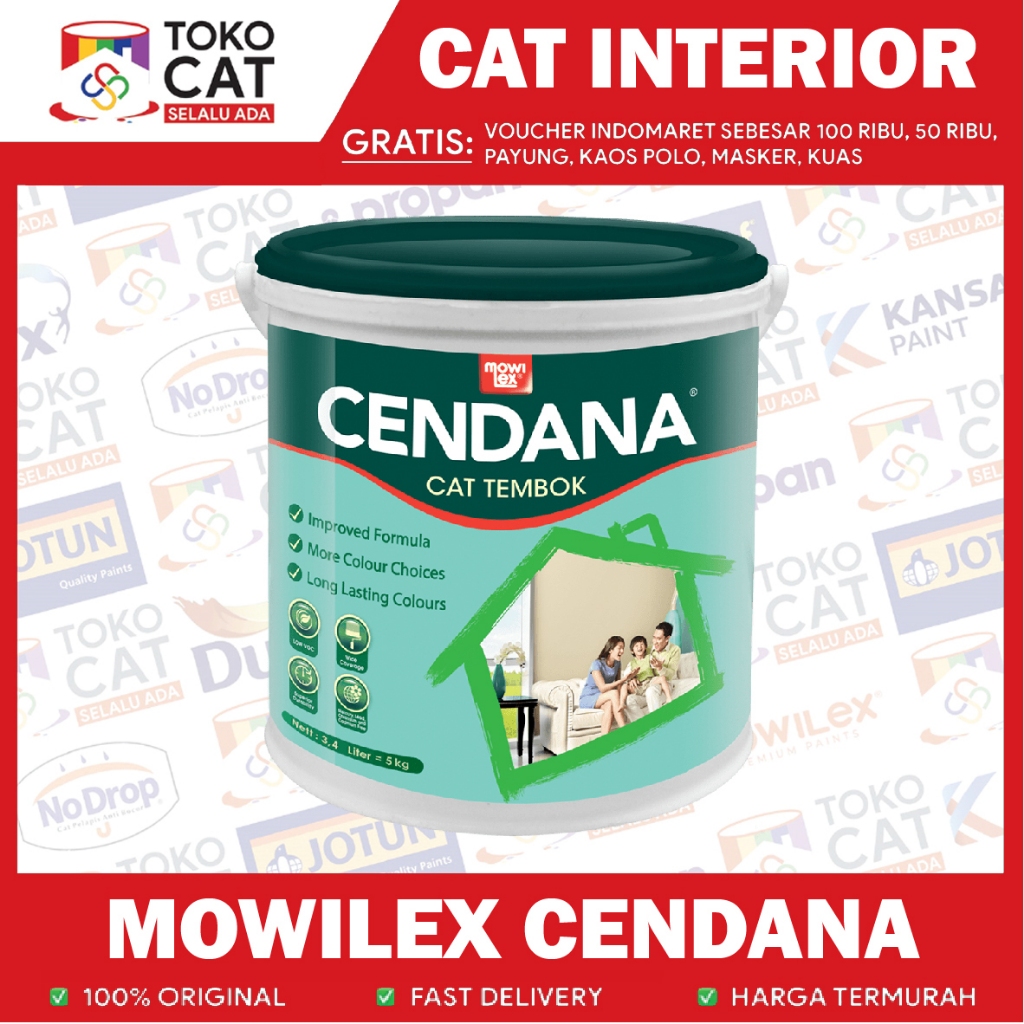 Cat Tembok Interior | Mowilex Cendana Cat Tembok Readymix Interior 5Kg | Kemasan Galon