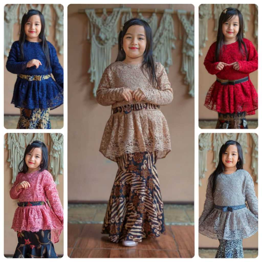 SETELAN KEBAYA ANAK PEREMPUAN / KEBAYA ANAK PEREMPUAN MODERN / KEBAYA ANAK UMUR 4 - 12 TAHUN / BAJU 