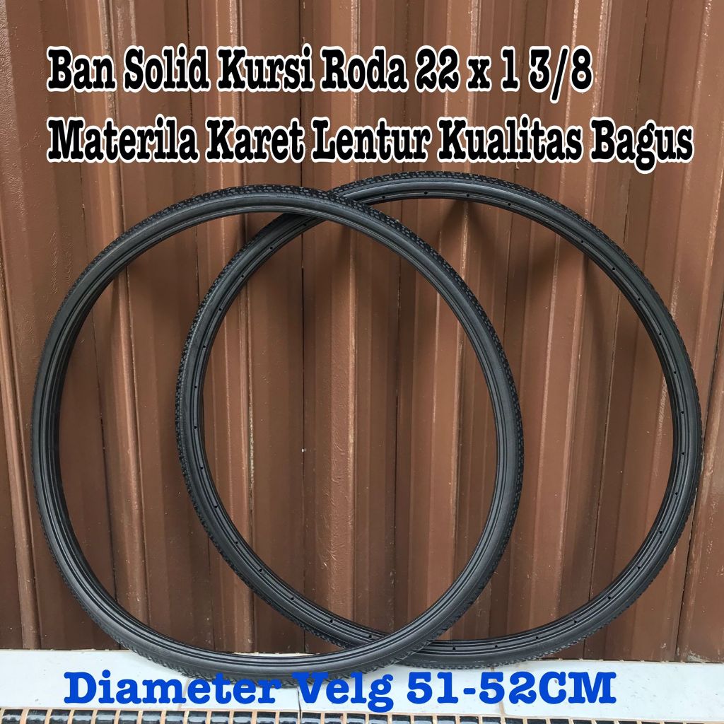 Ban Mati Kursi Roda 22 x 1 3/8 Solid Wheelchair Tyre 51 52CM