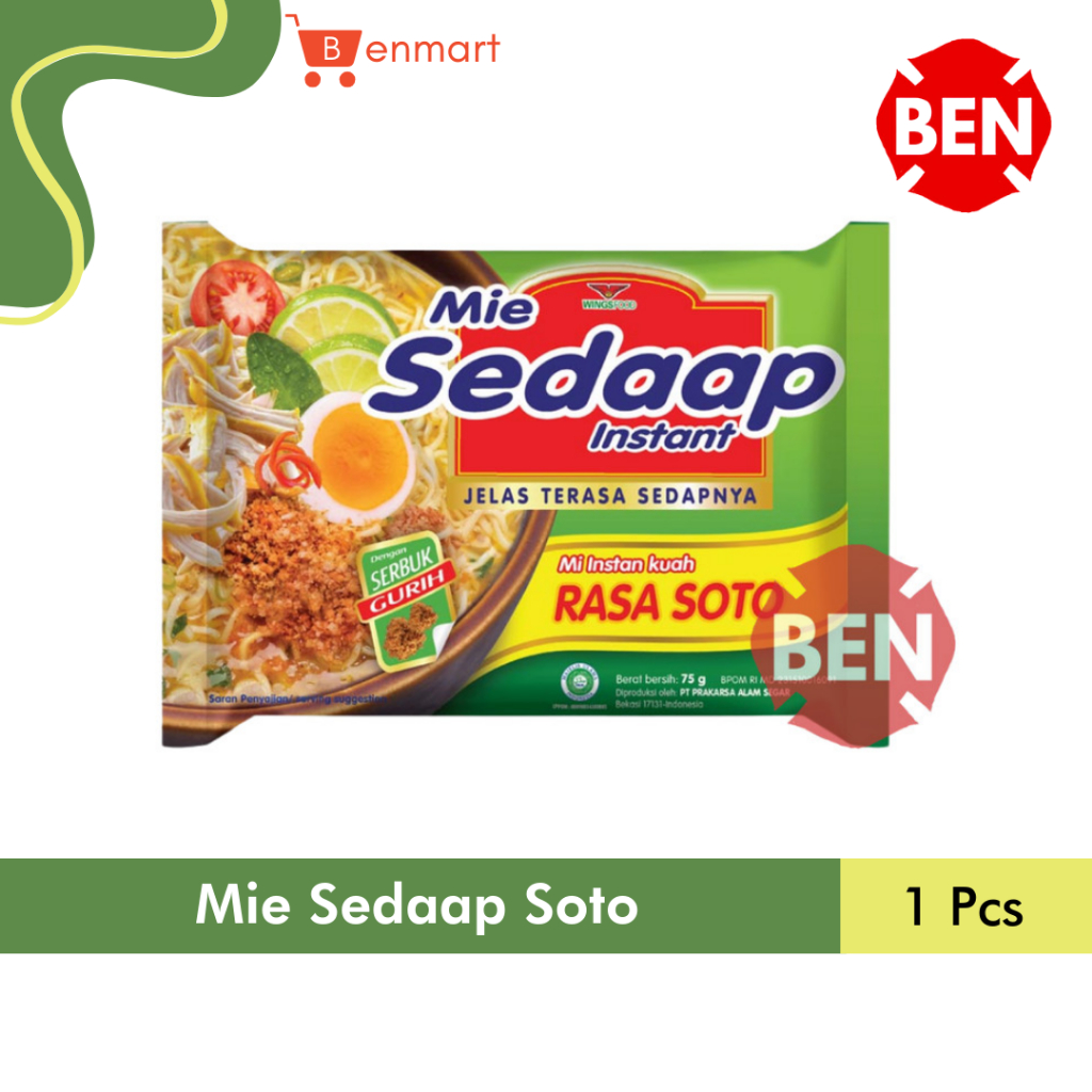 Mie Sedaap SOTO 1 Bungkus Pcs - Mi Instan Kuah Rebus Hijau Sedap Dus