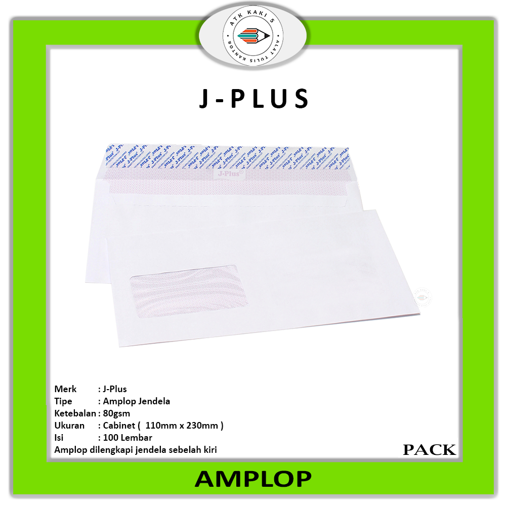 

J-Plus - Amplop Putih Jendela Kiri No.90 - Pack