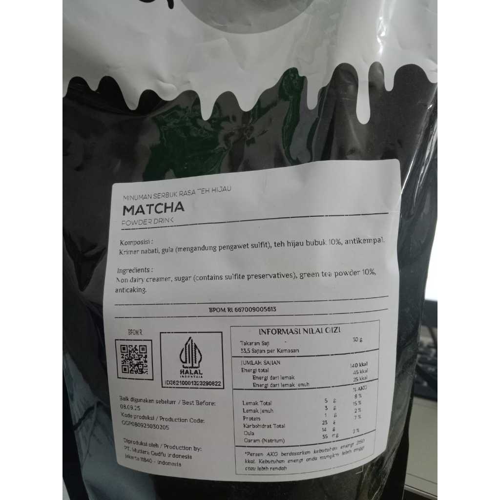 

Qudyew powder drink minuman serbuk matcha / teh hijau 1kg