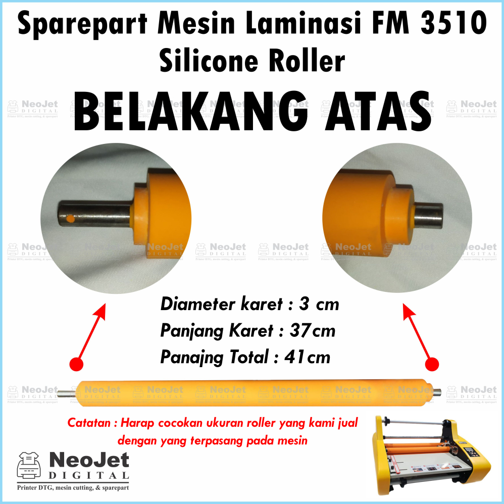 

Roll Roller Belakang Atas Mesin Laminasi FM3510 FM 3510 Laminator Part Sparepart Spare Part