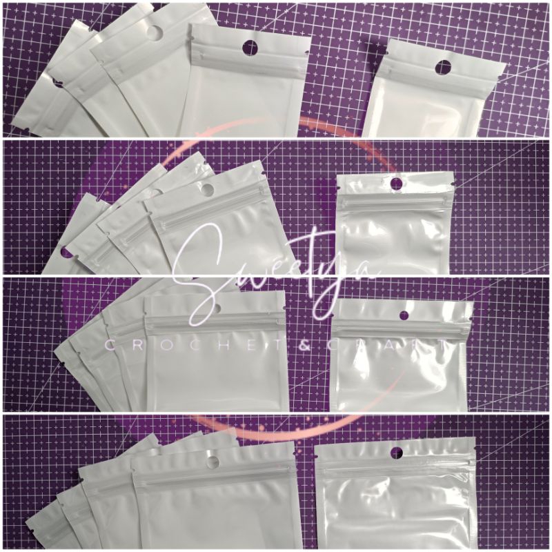 Plastik Packing Ziplock Putih Susu 25pcs