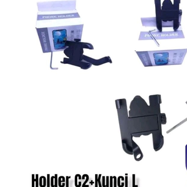 Holder Hp motor full besi alumunium di spion motor