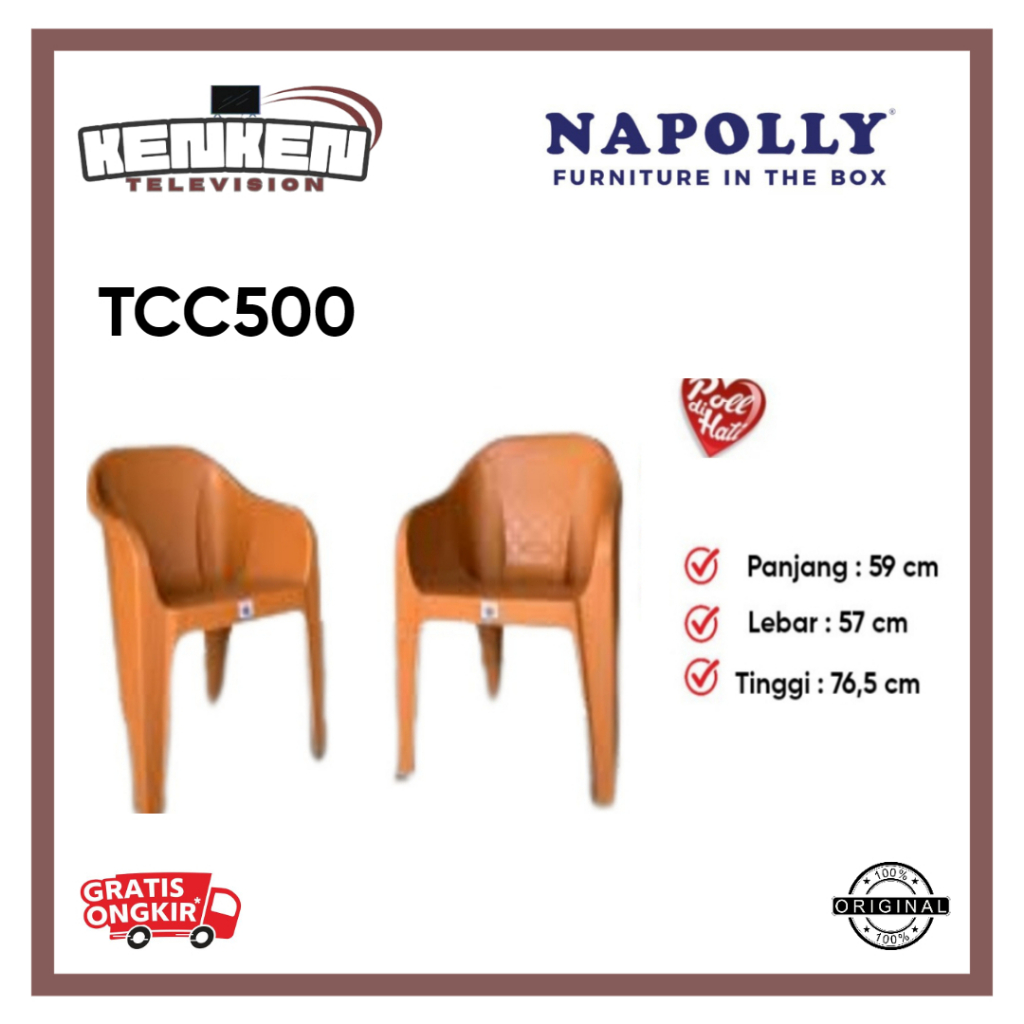 Kursi Plastik Teras Napolly TCC500 Kursi Napolly Plastik Kursi Teras Napolly