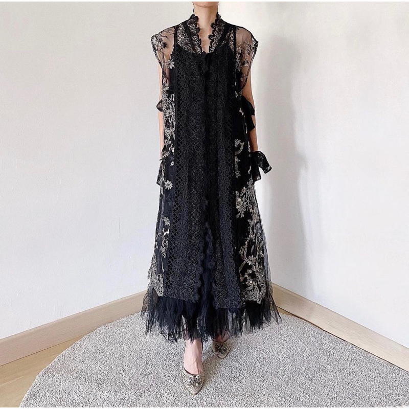 Sewa Kina Atelier - Bea Outer In Black With Tutu