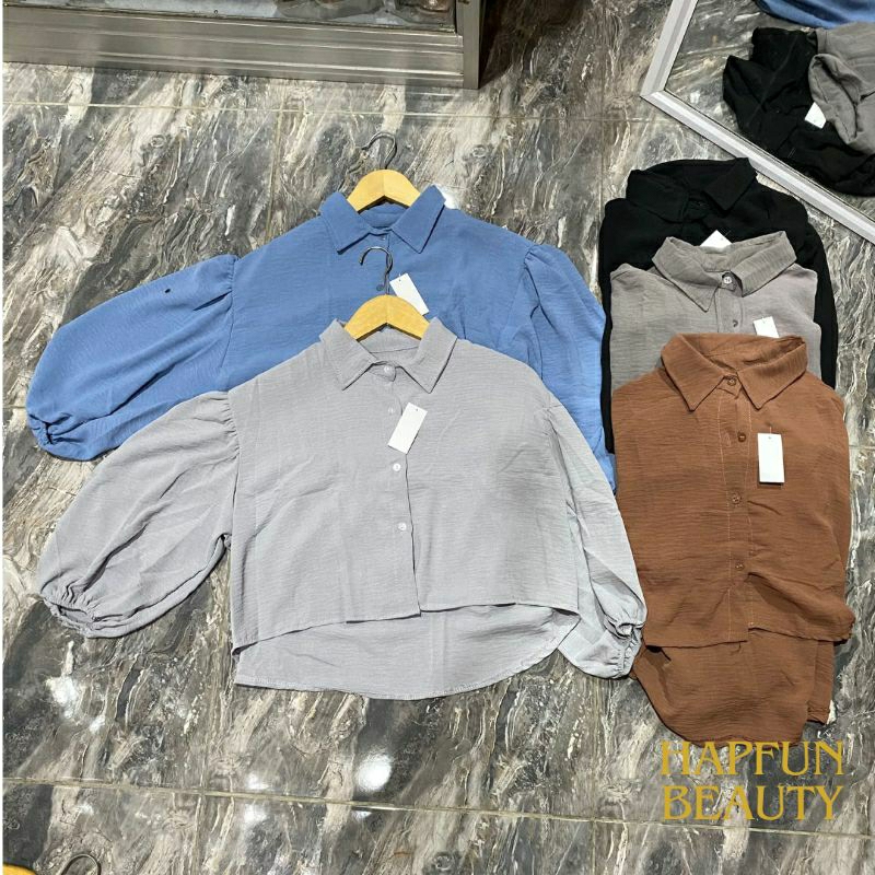 [HB] kemeja crop crinkle /kemeja crinkle/kemeja crop