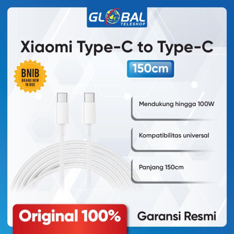 Kabel USB Type C to Type C Cable 150CM Original Xiaomi Official