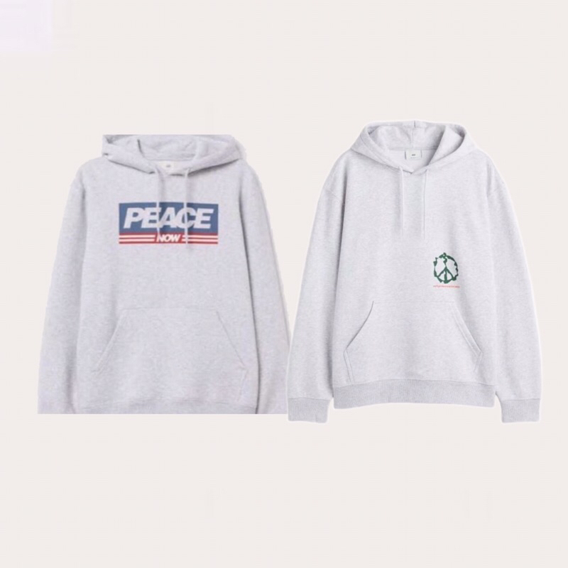 HM FULL TAG NEW PEACE NOW GREY HOODIE SWEATER JACKET HNM SALE