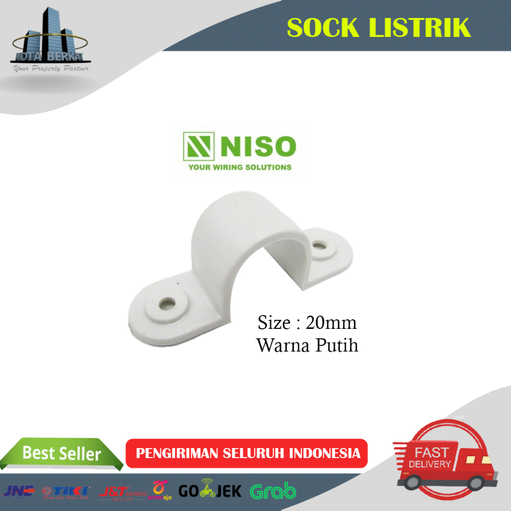 KLEM PIPA LISTRIK 20MM / KLEM PIPA CONDUIT 20MM NISO